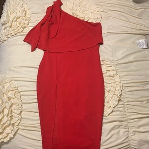 Red One-Shoulder Date Night Dress